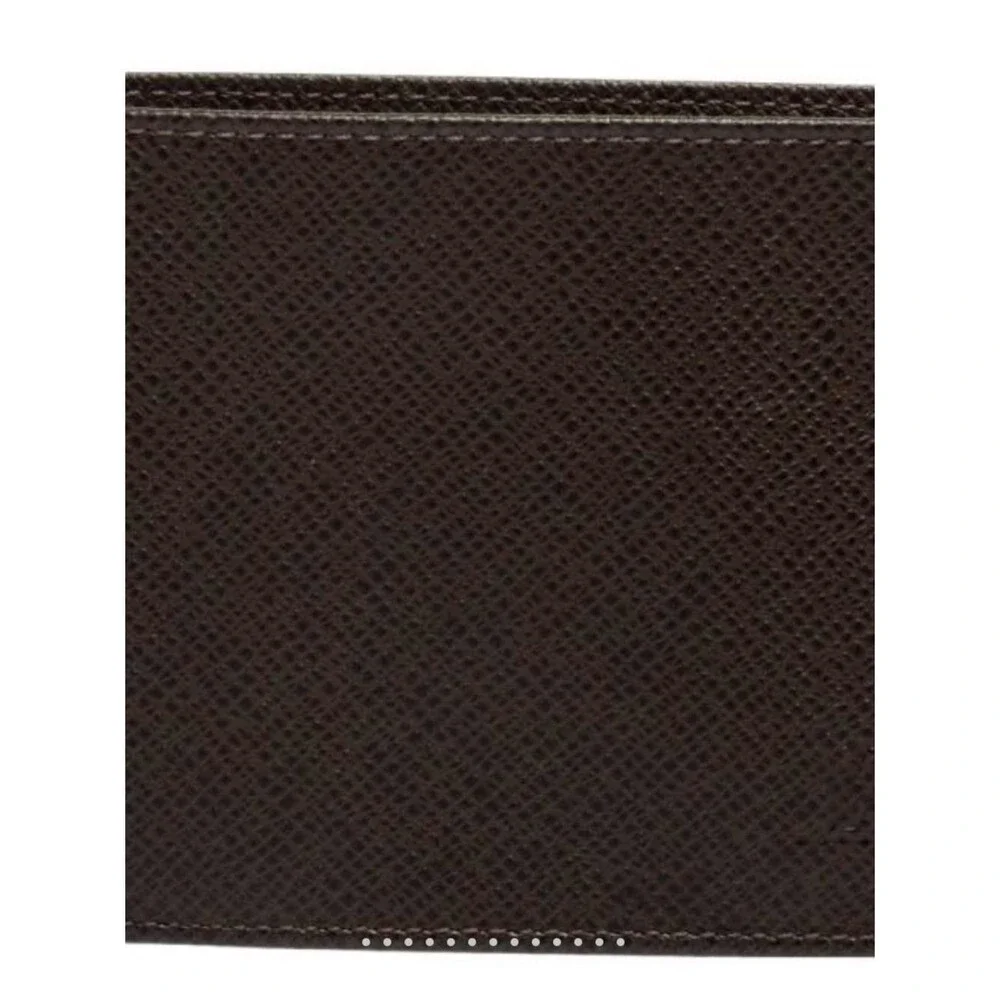 Louis Vuitton Dark Brown Textured Leather Bi-Fold Wallet